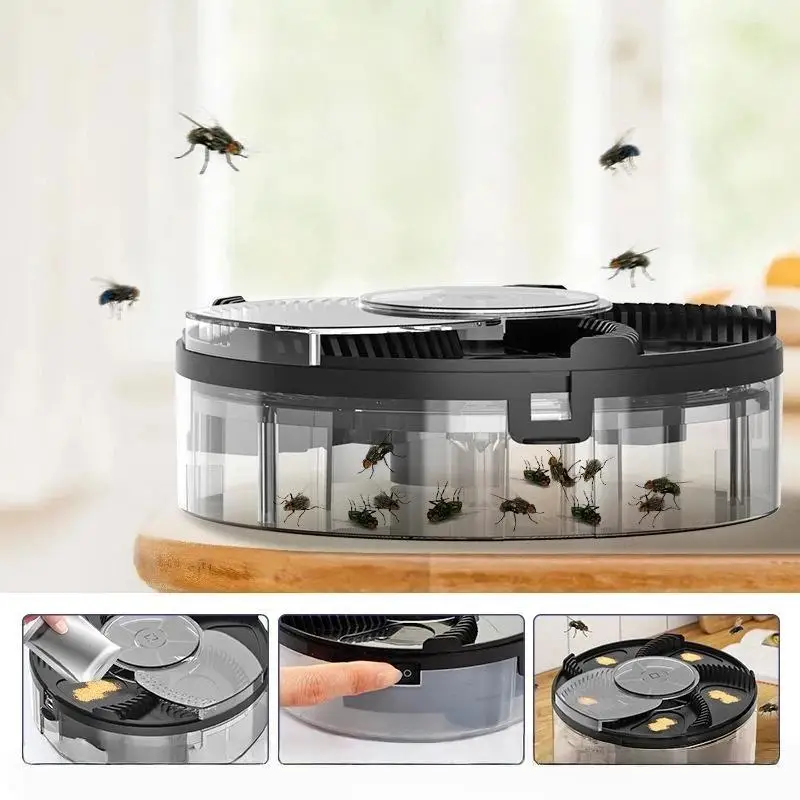 New Electric Fly Trap USB Rechargeable Flycatcher Indoor Outdoor Safety  Catching Tool for Home Kitchen Garden Flytrap