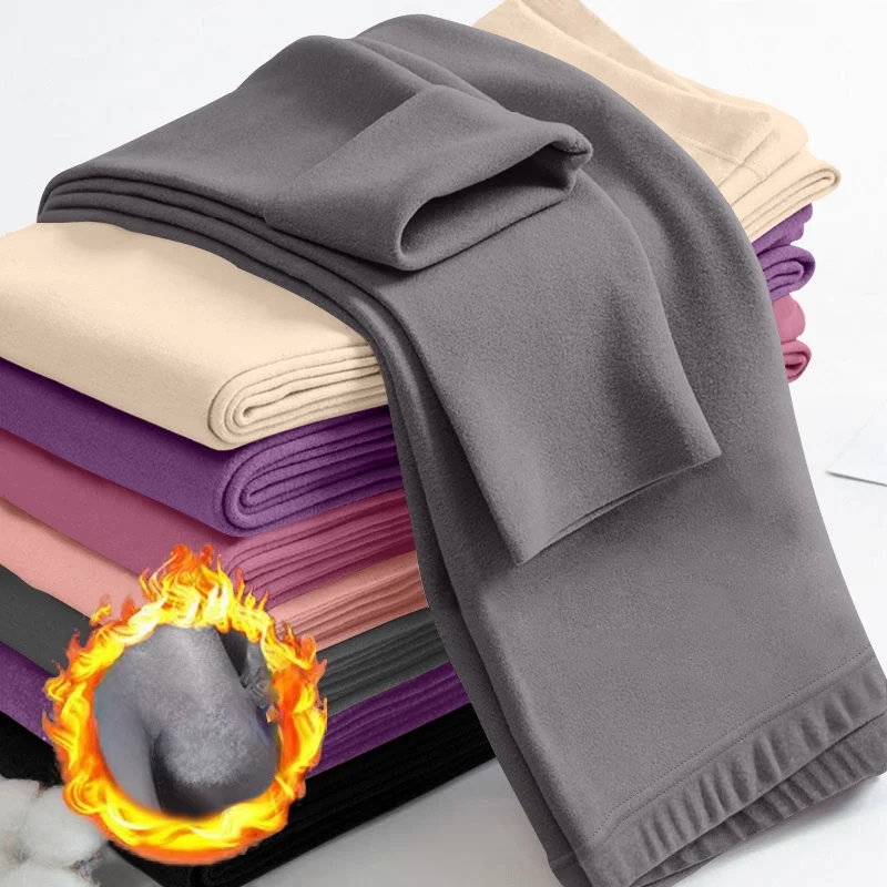

Women's Slim Fit Autumn Pants Inner Wear Thermal Cotton Wool Fce Lined Base Layer Trousers Faionable plus Size