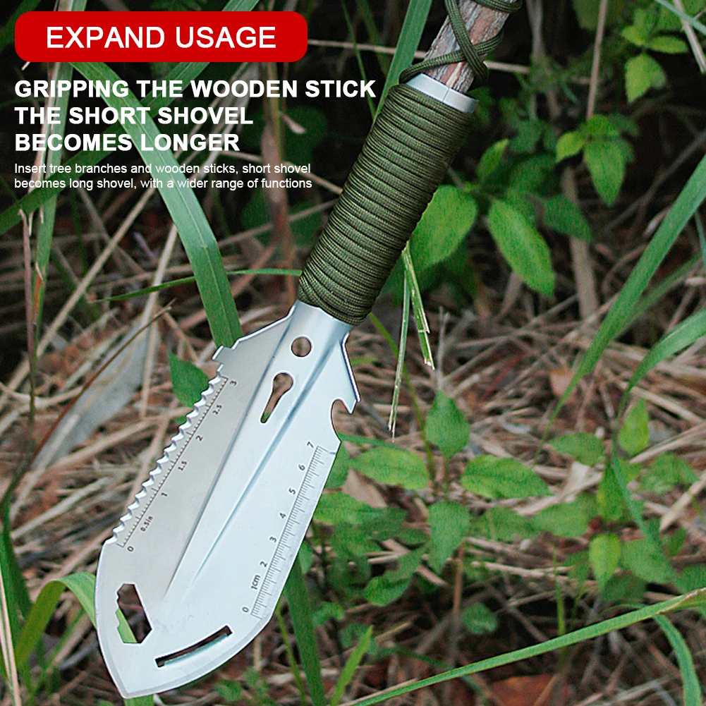 Mini Camping Shovel Stainless Steel Small Backpacking Shovel Multipurpose Lightweight Metal Shovel for Outdoor Survival