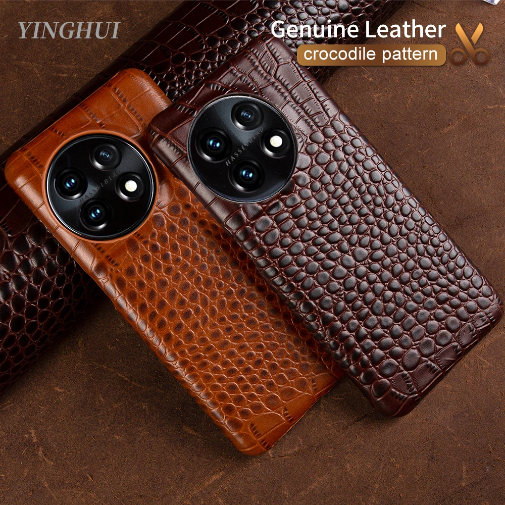 Genuine Leather Case for Oneplus 11 Luxury Handmade Phone Cover for Oneplus 11R 10 9 7 7T Pro 10R 10T Ace Nord N100 Back Shell