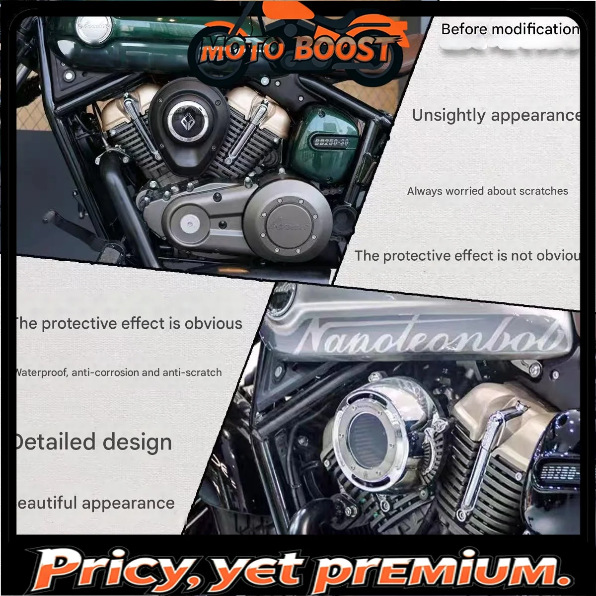 【Premium quality】For Benda Napoleon bob250 modified translucent air filter large air intake large flow filter accessories
