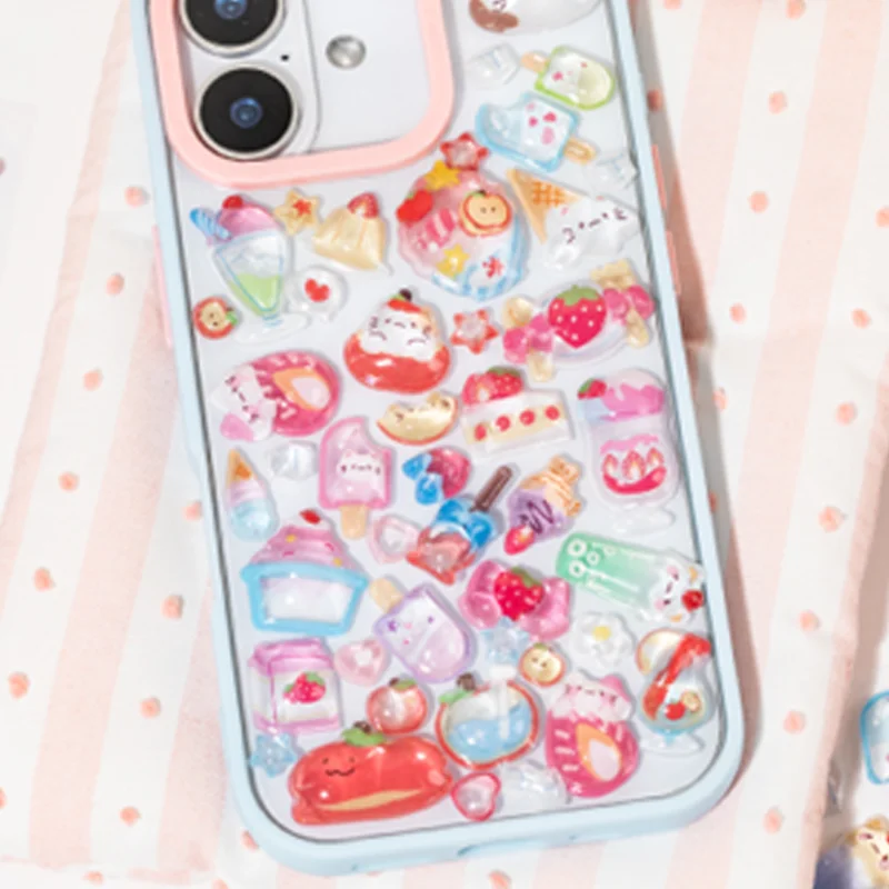Mr. Paper 3D Relief Sticker 1 Sheet/ Bag Sweet Candy Party Series Direct Sticker High Adhesive Cute Sticker Girl Birthday Gift