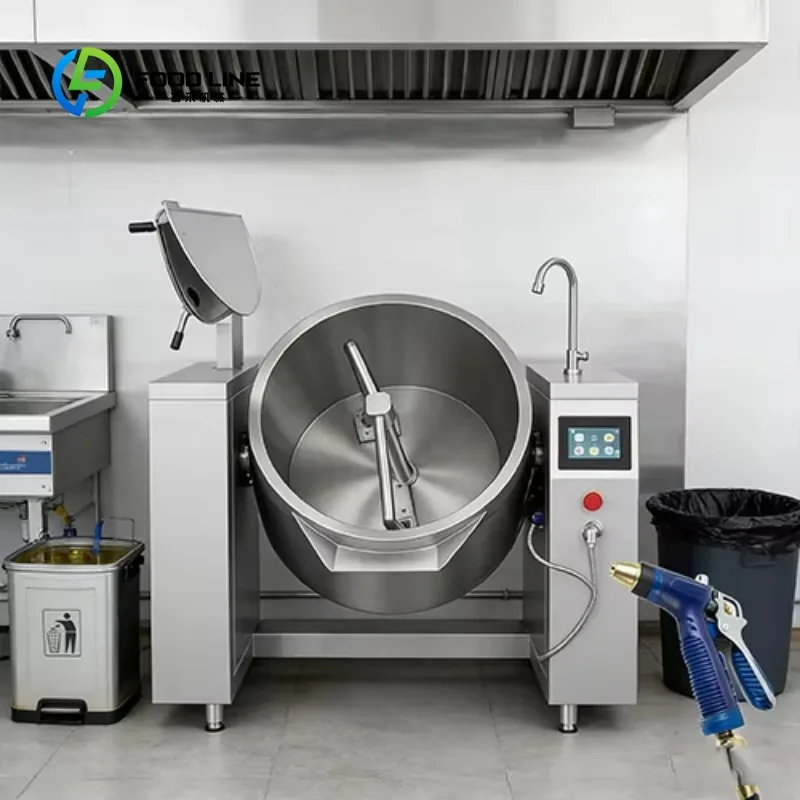 Commercial Jam Mixer Machine 50 100 150 250 500L Electric Induction Cooking Kettle With Agitator Customized