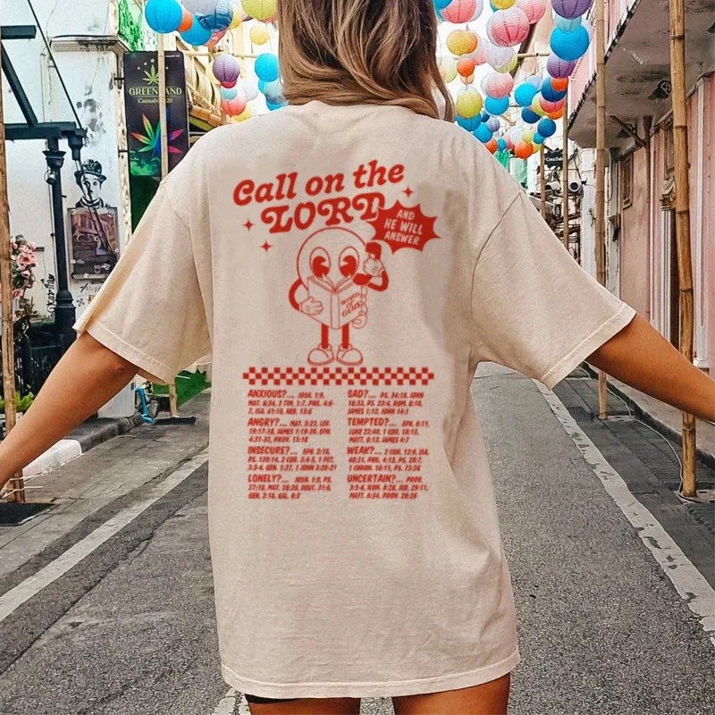 T-shirt femme, streetwear, humoristique, chrétien, rétro, verset biblique, unisexe, Jésus, foi
