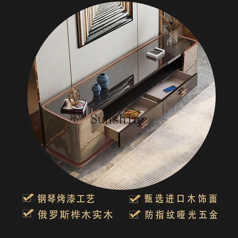 

Modern simple small apartment model room solid wood floor cabinet bedroom video cabinet FT