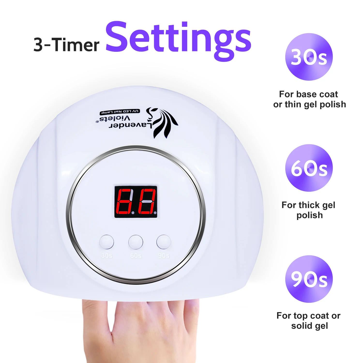 54 واط الأشعة فوق البنفسجية LED مسمار مصباح مع 3 إعداد الموقت مسمار ضوء هلام البولندية علاج مجفف الأظافر ل كاتب النساء الفتيات صالون المنزل مانيكير