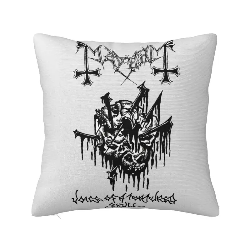 

Custom Funny Mayhem Band Logo Square Pillow Case Home Decorative 3D Double-sided Print Cushion Cover for Sofa