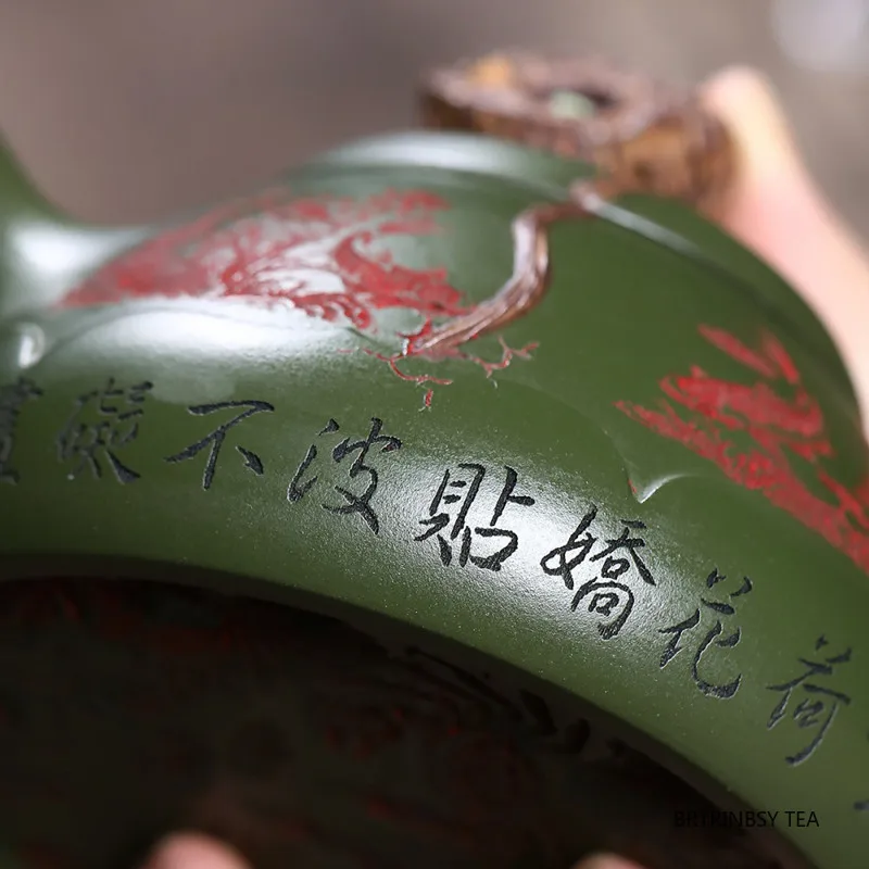 الصينية ييشينغ الأرجواني الطين إبريق الشاي الإبداعية اليدوية لوتس الضفدع براد شاي الخام خام الأخضر الطين غلاية المنزلية Zisha Teaware 310 مللي