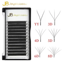 Extensiones de pestañas en forma de W JB Jeyelabeau, extensión de pestañas en forma de YY 3D 4D 5D 6D 8D, ventiladores prefabricados, pestañas rusas con floración automática
