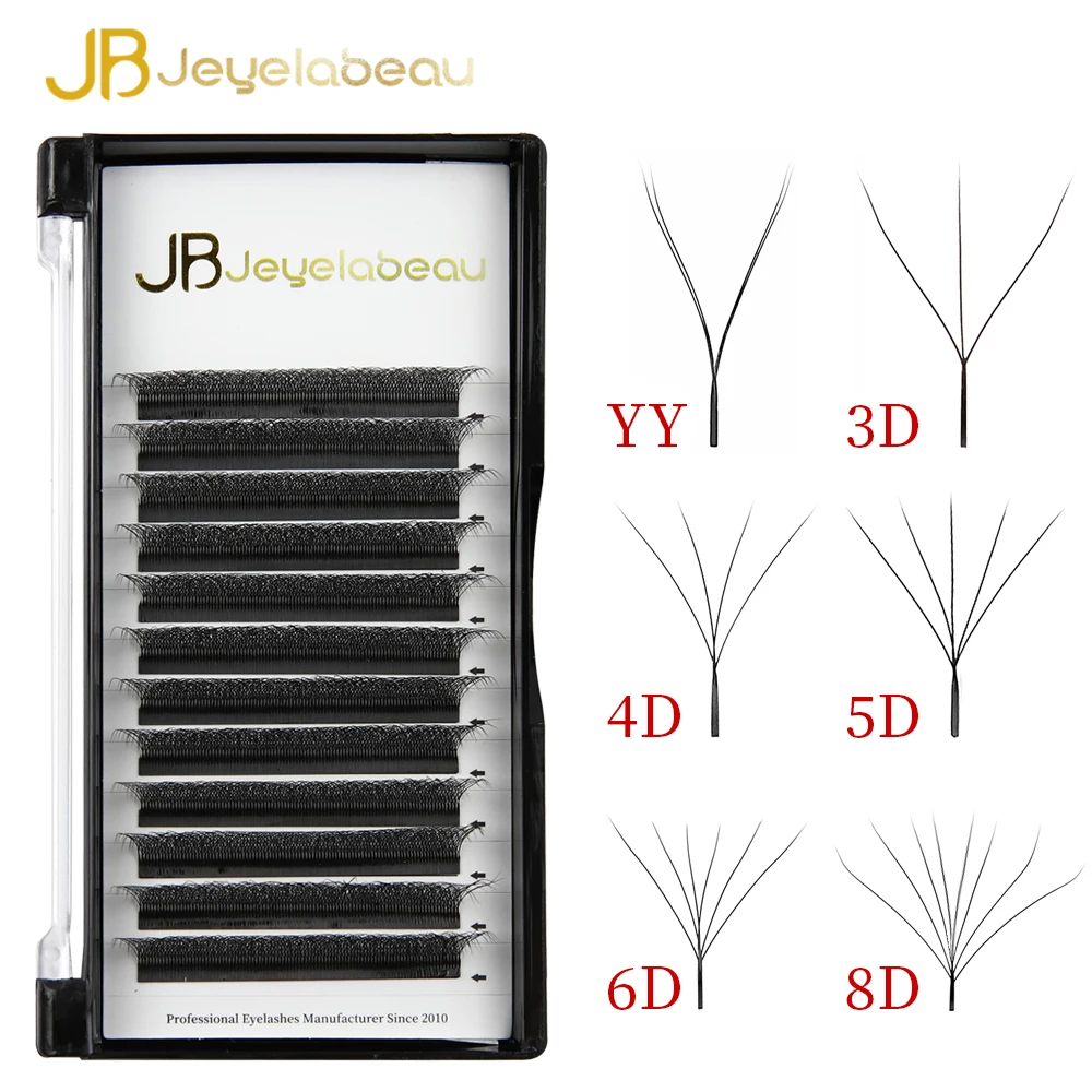 JB Jeyelabeau W Shape Eyelashes Extensions YY Shaped Eyelash Extension 3D 4D 5D 6D 8D Premade Fans Auto Flowering Russian Lashes