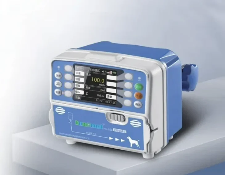 HK-050 Portable Infusion Pump, 3 Modes, 0.1-1200mL/h, AC/DC Powered, Veterinary IV Infusion Device for Animal Clinical Use