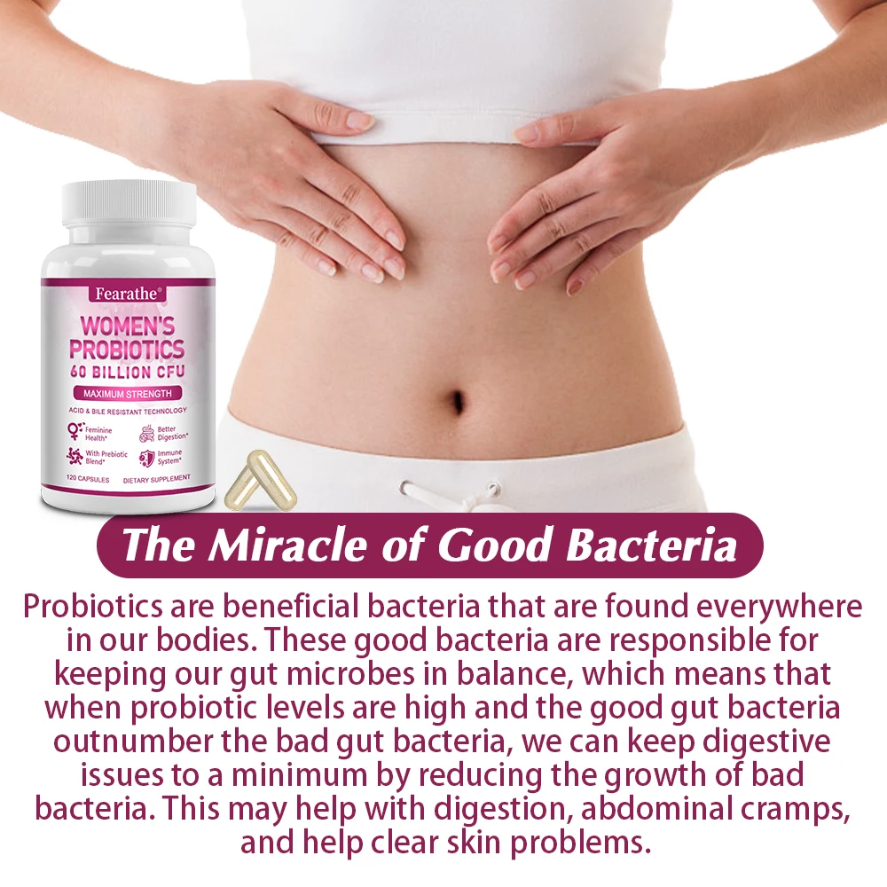 Premium Probiotics for Women - 60 Billion CFU, - Digestion, Immunity & Health Supplement