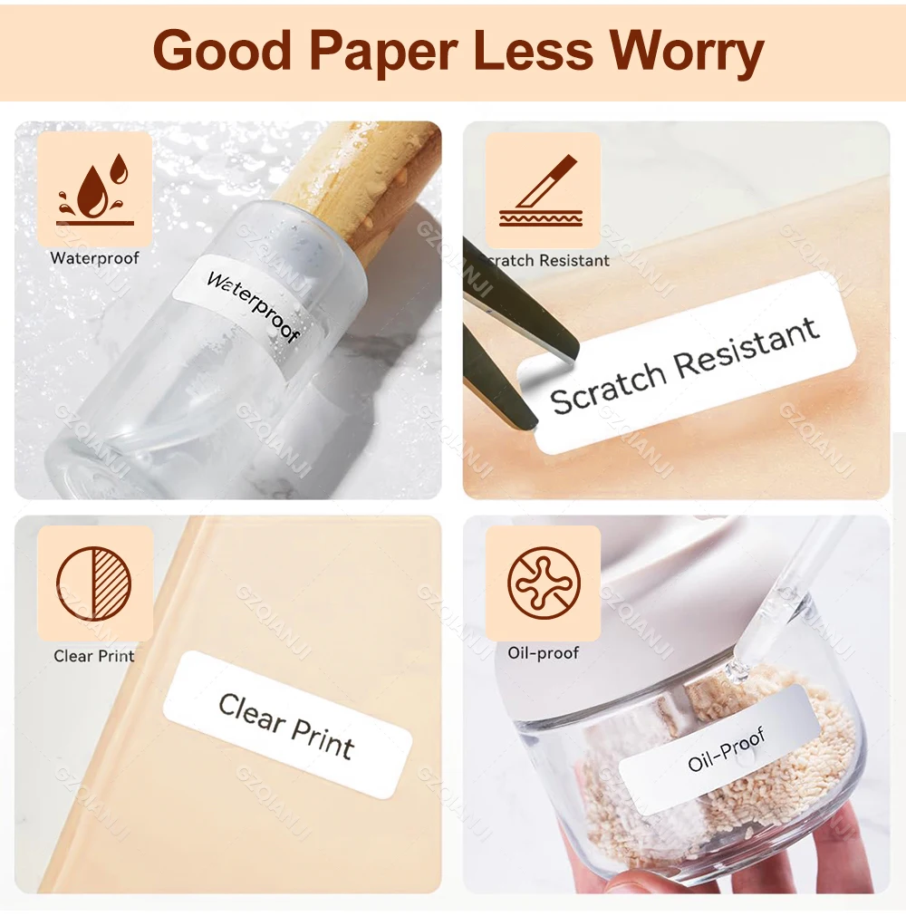Niimbot D11 D110 D101 Label Printer Sticker Waterproof Anti-Oil Price Tape Scratch-Resistant Label Maker Adhesive Paper Rolls