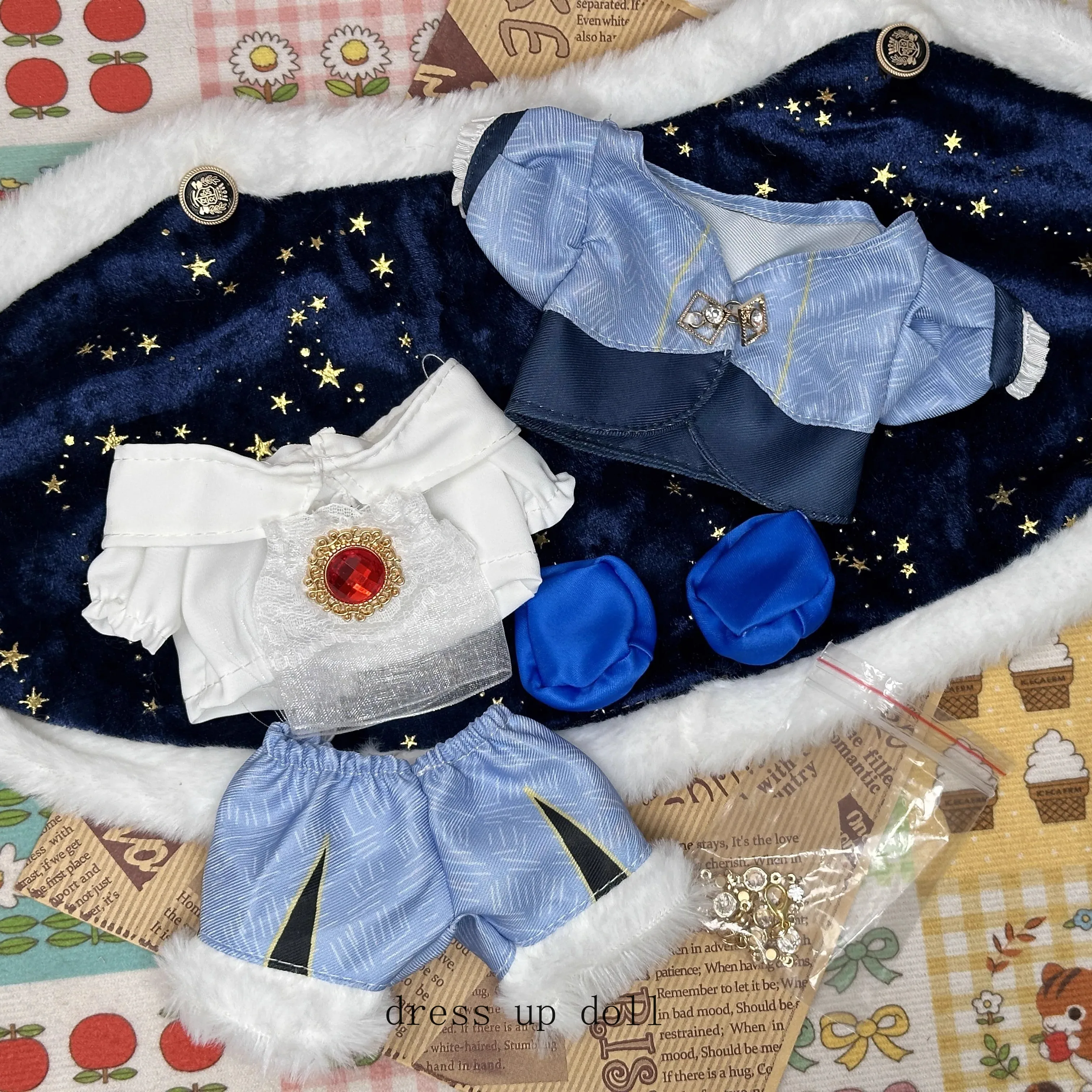 

20 см аниме идентичность V хлопковая кукла одежда платье косплей костюм сменная одежда пальто жилет рубашка короткий галстук наряд подарок