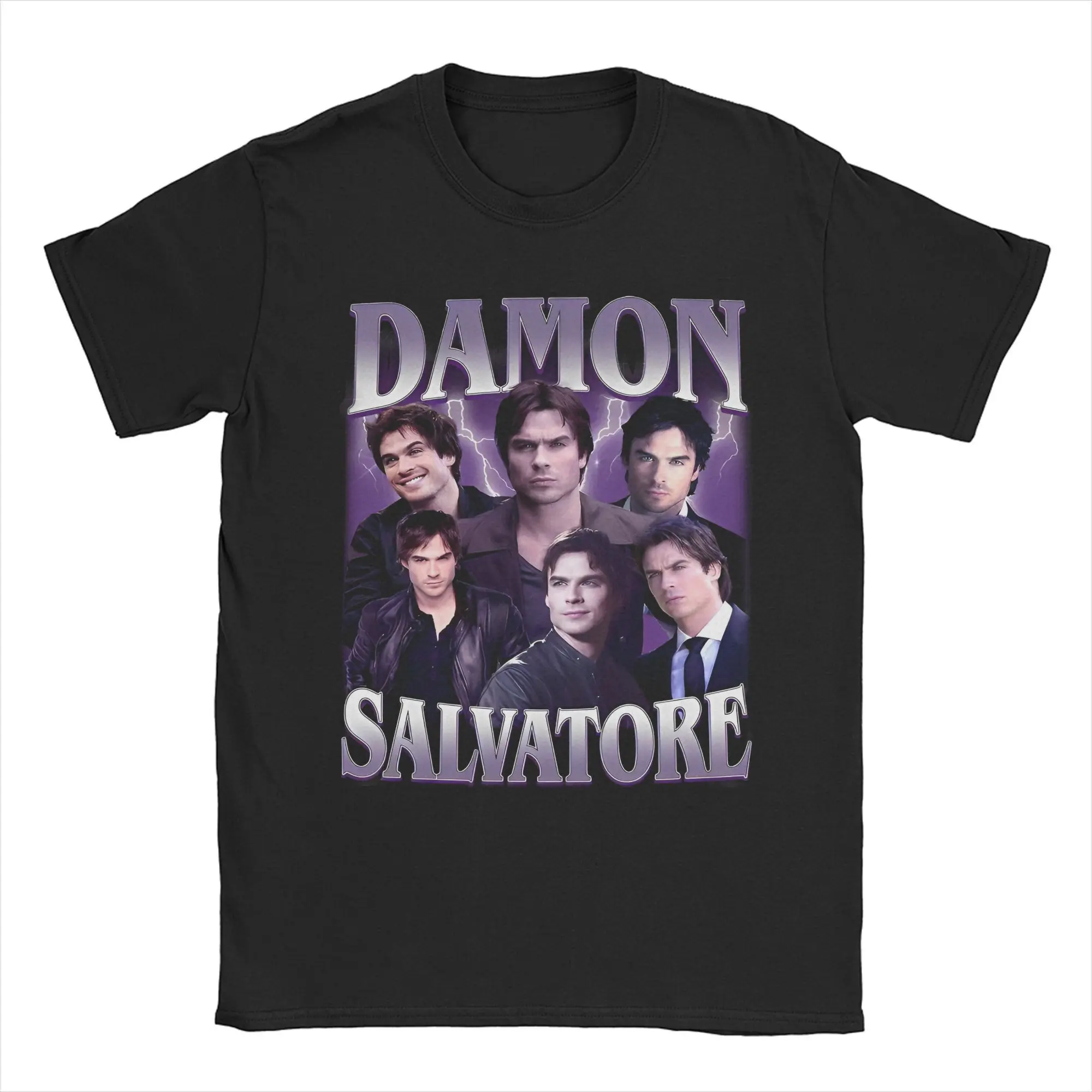 Men Women Damon Salvatore Shirt Cotton New Arrival Tee Shirts The Vampire-Diaries Top Clothing