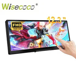 12.3 Inch Touch Screen Portable Monitor HDMI USB-C 1920x720 Stretched Bar LCD Mini Secondary Display for PC Laptop Raspberry Pi