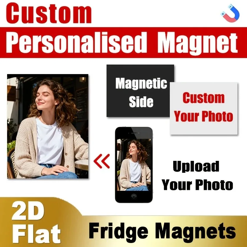 Custom Photo Fridge Magnet 2D Flat Personalized Picture Refrigerator Magnet Customized Family Pet Photo Kitchen Home Decor view 6