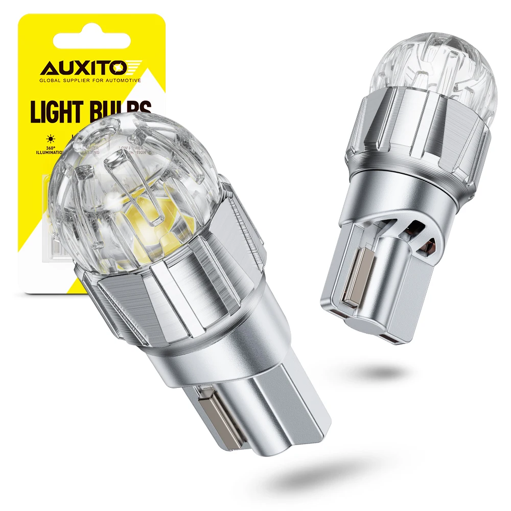 2Pcs AUXITO T10 W5W LED Anti-Error Interior Reading Dome Map Lights For BMW VW Audi Ford White Red Amber 12V Lamps Bulbs Ampoule
