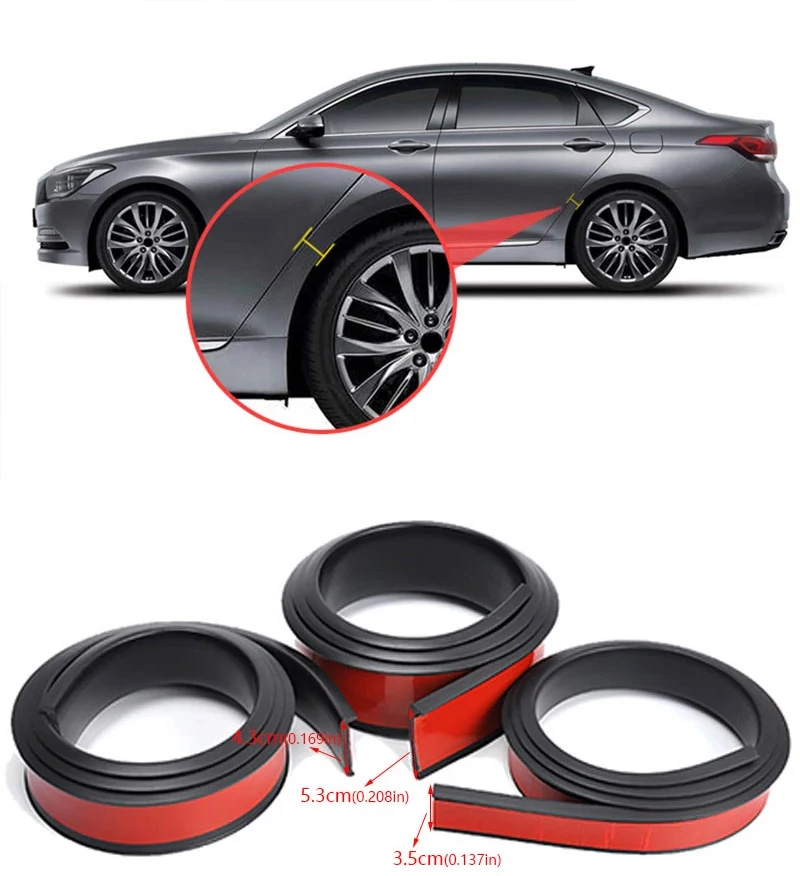 1,5 M Universal Auto Kotflügel Auto Rad Bögen Flügel Expander Arch Augenbraue Anti-kollision Streifen Kotflügel Schutz Abdeckung Dekoration – Detail 3