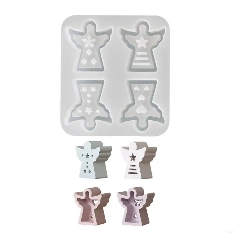 4 نمط الملاك مصباح الغلاف الجوي قالب من السيليكون لتزيين الشمعدان #5