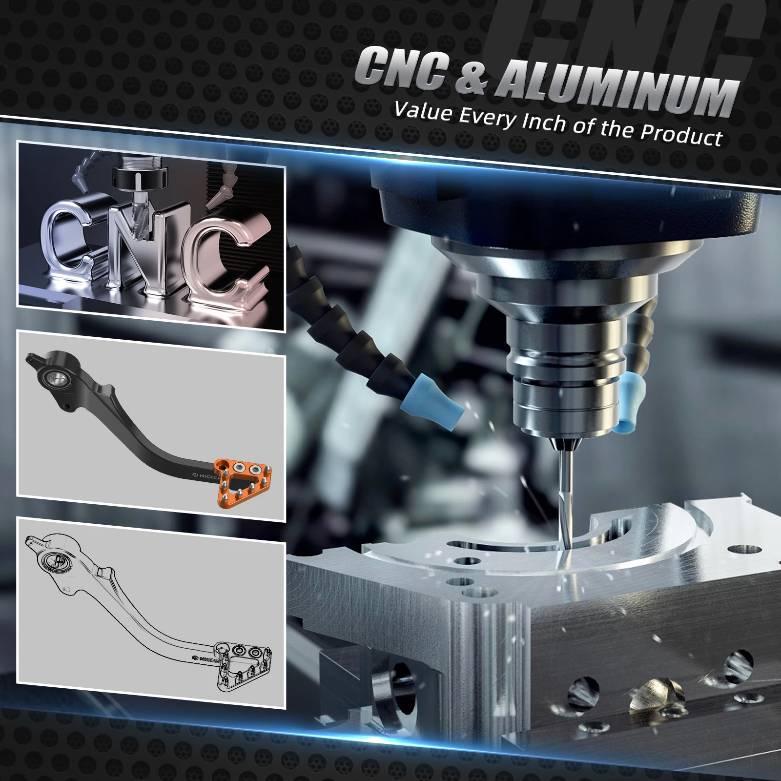 (EU-Lager) NICECNC Für KTM 690 Enduro R 690 SMC R 2019-2026 Bremspedal Für Husqvarna 701 Enduro/701 Supermoto GasGas 700 SM/ES – Detail 6