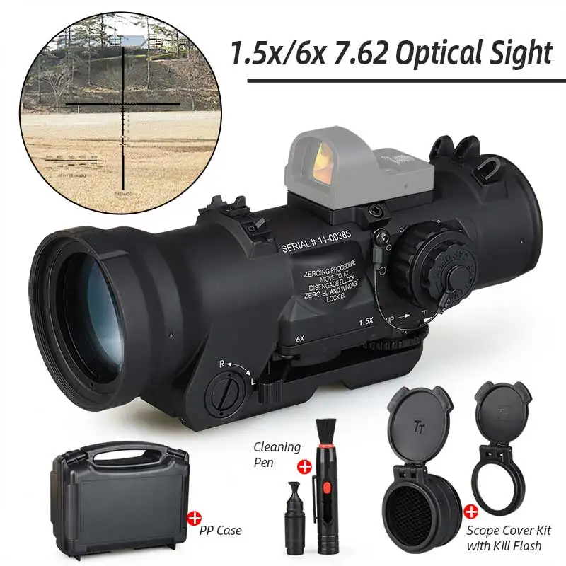 

Hunting airsoft scopes 1.5x 6x Zoom Optical Sight CX5456 reticle 1913 Picatinny rail compatible for hunting HK1-0409