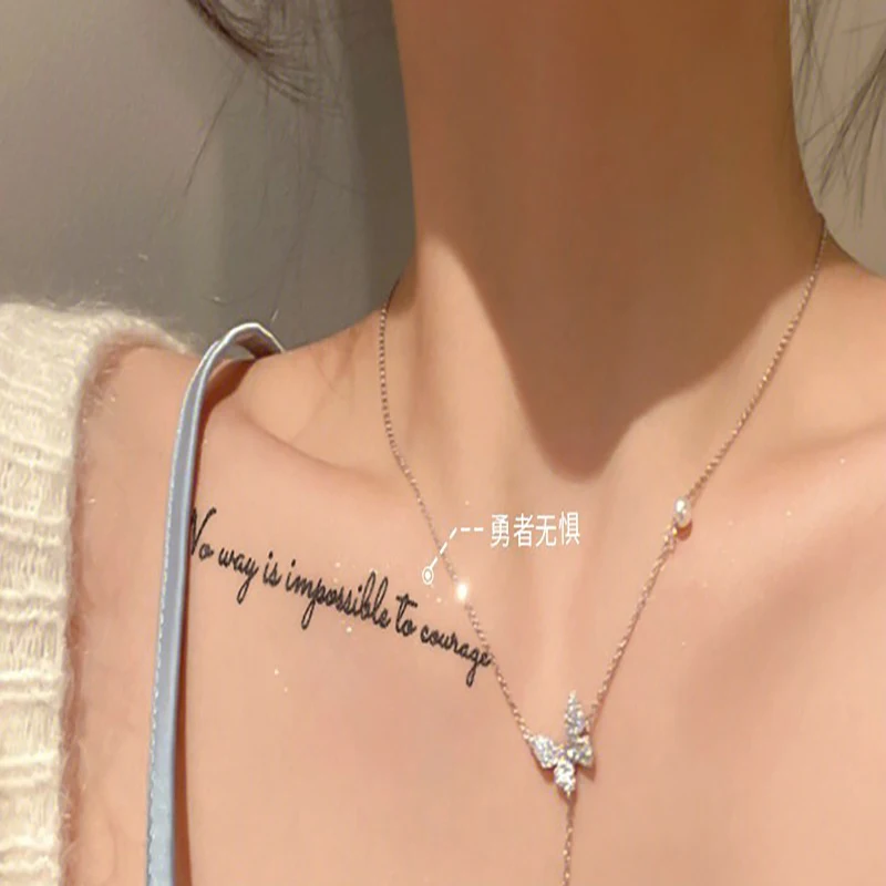 Herbal Juice Tattoo 8pcs/set Sexy English Letter Clavicle Arm Waterproof Long Lasting 15 Days Fake Tattoo