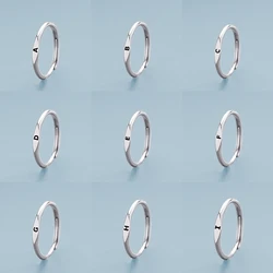 Minimalist Initials Ring A-Z 26 Letter Rings For Women Korean Simple Silver Plated Adjustable Finger Ring Birthday Jewelry Gift