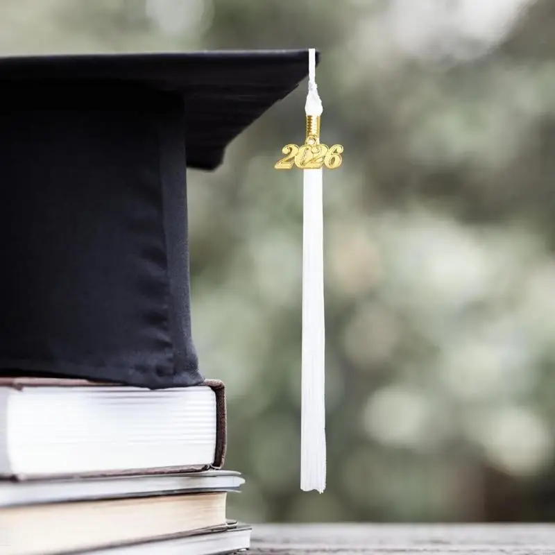   2026 Commencement Tassels With Year Charm Graduation Hat Tassels For Academic Gowns Caps and Graduation Celebration