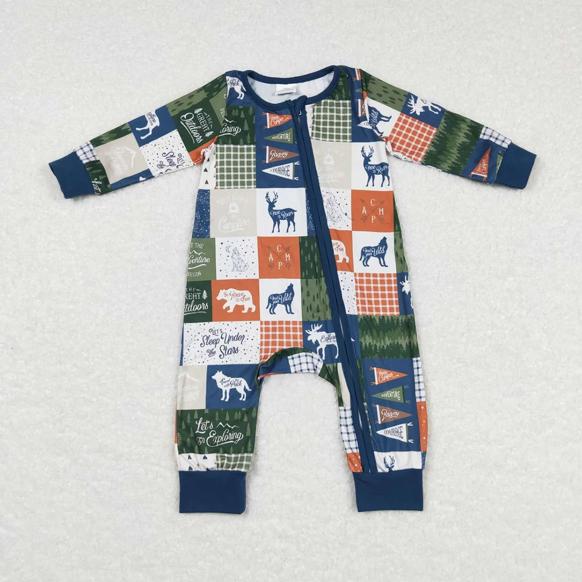 

Newborn Long-sleeved Jumpsuit Zipper Animal Baby Boy Elk Wolf Romper Kid Toddler One-piece Spring Autumn Coverall