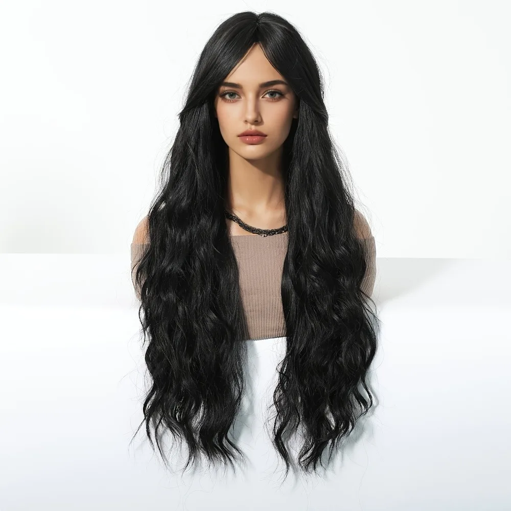 30-Inch Simulated Curly Wig for Women - Soft Synthetic Hair Patch for Daily Wear