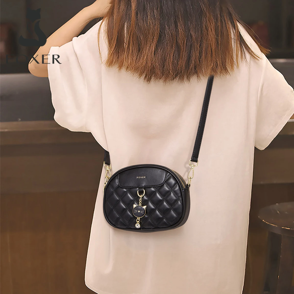 

FOXER 2025 Chic Shell Women's Shoulder Bag Fashion Small Cellphone Bag Female's Daily Commuting Crossbody Purse