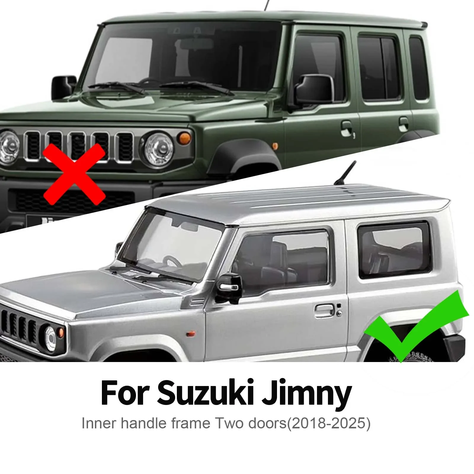 غطاء مقبض الباب الداخلي للسيارة لسوزوكي جيمي 3/5-Doors Nomade 2018-2025 واقي إطار المقبض الداخلي ملحقات داخلية #3