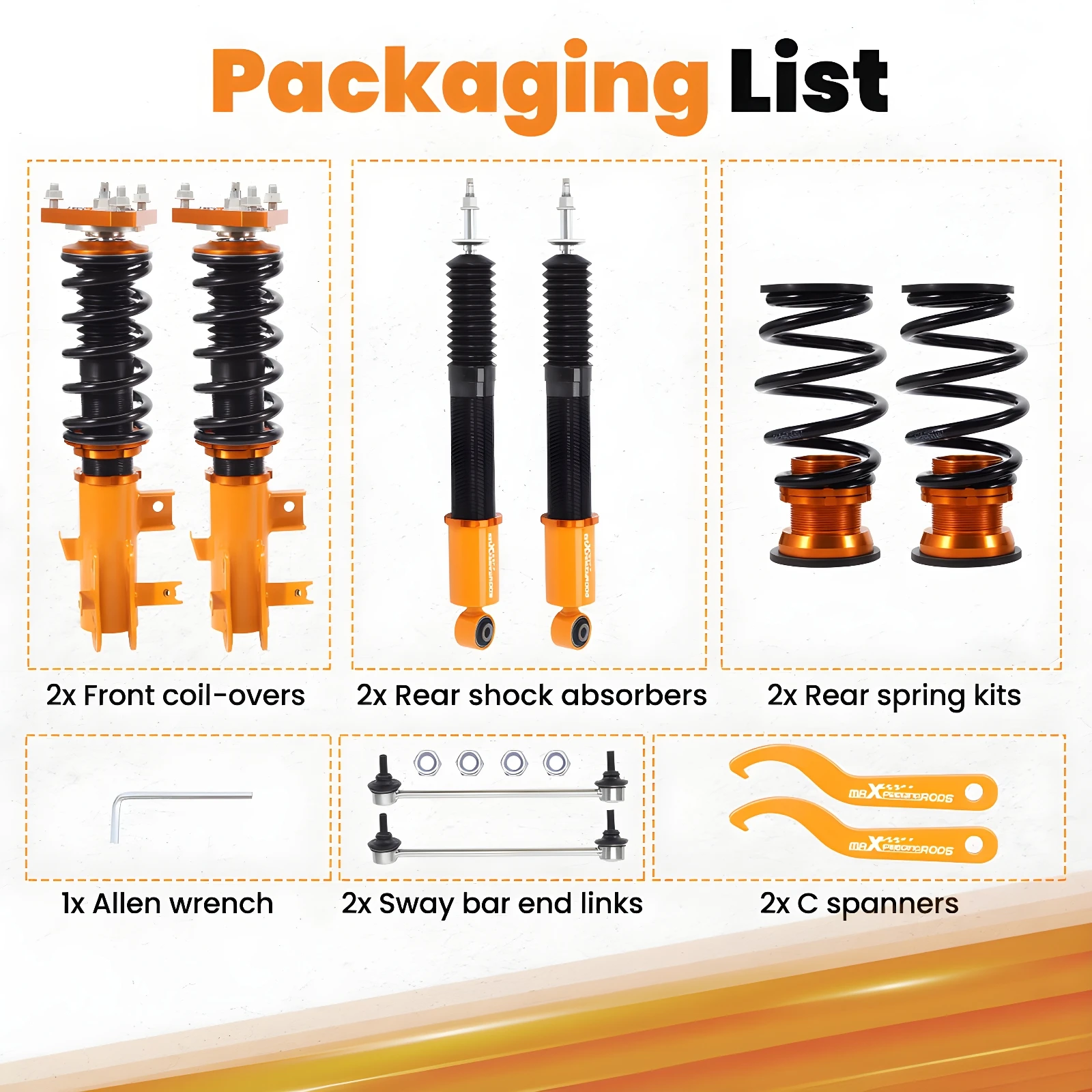 

Комплект койловеров с 24-ступенчатой регулировкой демпфирования для Honda Civic 2012-2015 FG3 FB2