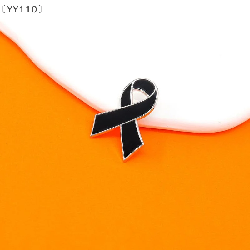 [-YY110」 10 قطعة شريط أسود شارة بدبوس بروش جنازات تذكارية دبوس شريط مطلي بالمينا سبيكة شارة بدبوس بروش الملابس الإكسسوار دبوس