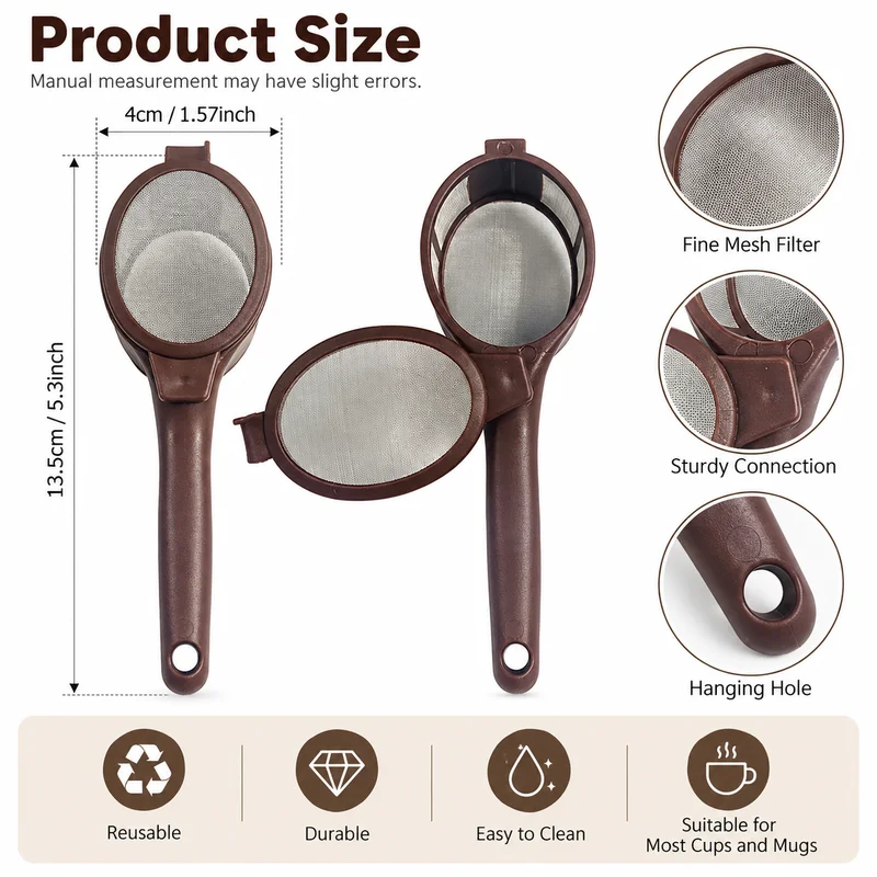 Reusable Coffee Capsule Powder Filter Spoon Loose Leaf Tea Infuser Strainer Portable Tea Coffee Filter Bag Home Kitchen Drink