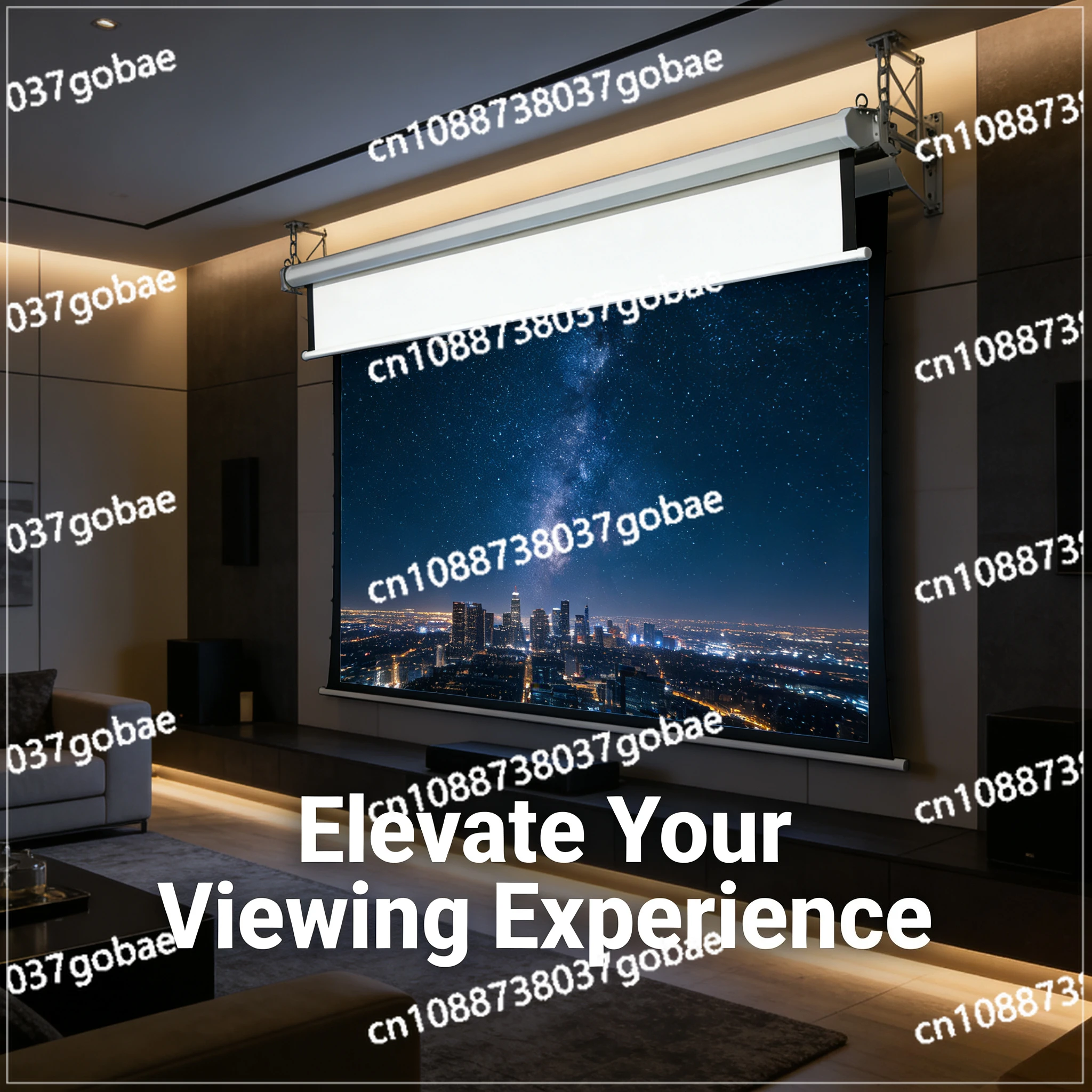 Hand-pulled self-lock design, light pull rebound self-lock projection screen 100-inch screen