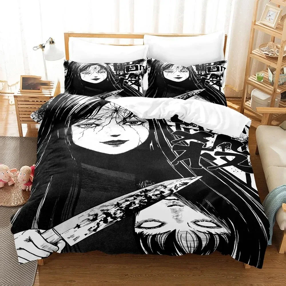 3D Printed Junji Ito Manga Bedding Set Boys Girls Twin Queen Size Duvet Cover Pillowcase Bed Kids Adult Home Textileextile