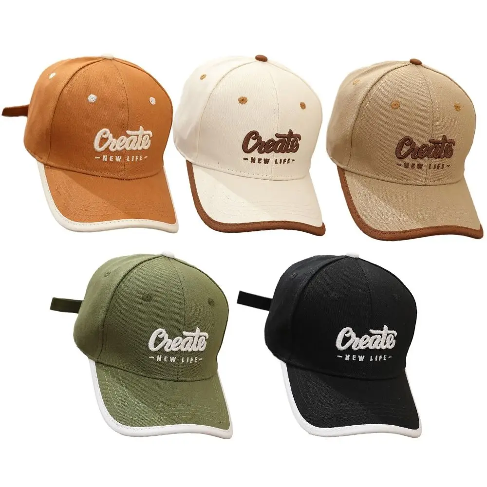 

Trendy Adjustable Baseball Cap Sun Protection Windproof Peaked Cap Cool Letter Embroidery Visor for Boys Girls