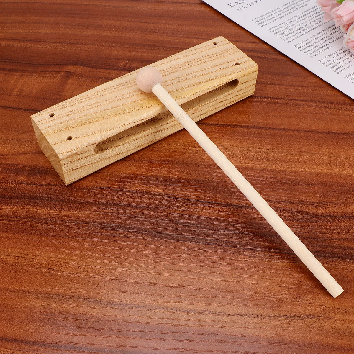 كتلة خشبية آلة موسيقية من الخشب الصلب إيقاع كتلة مطرقة قرع للبالغين المبتدئين تصميم متين #3