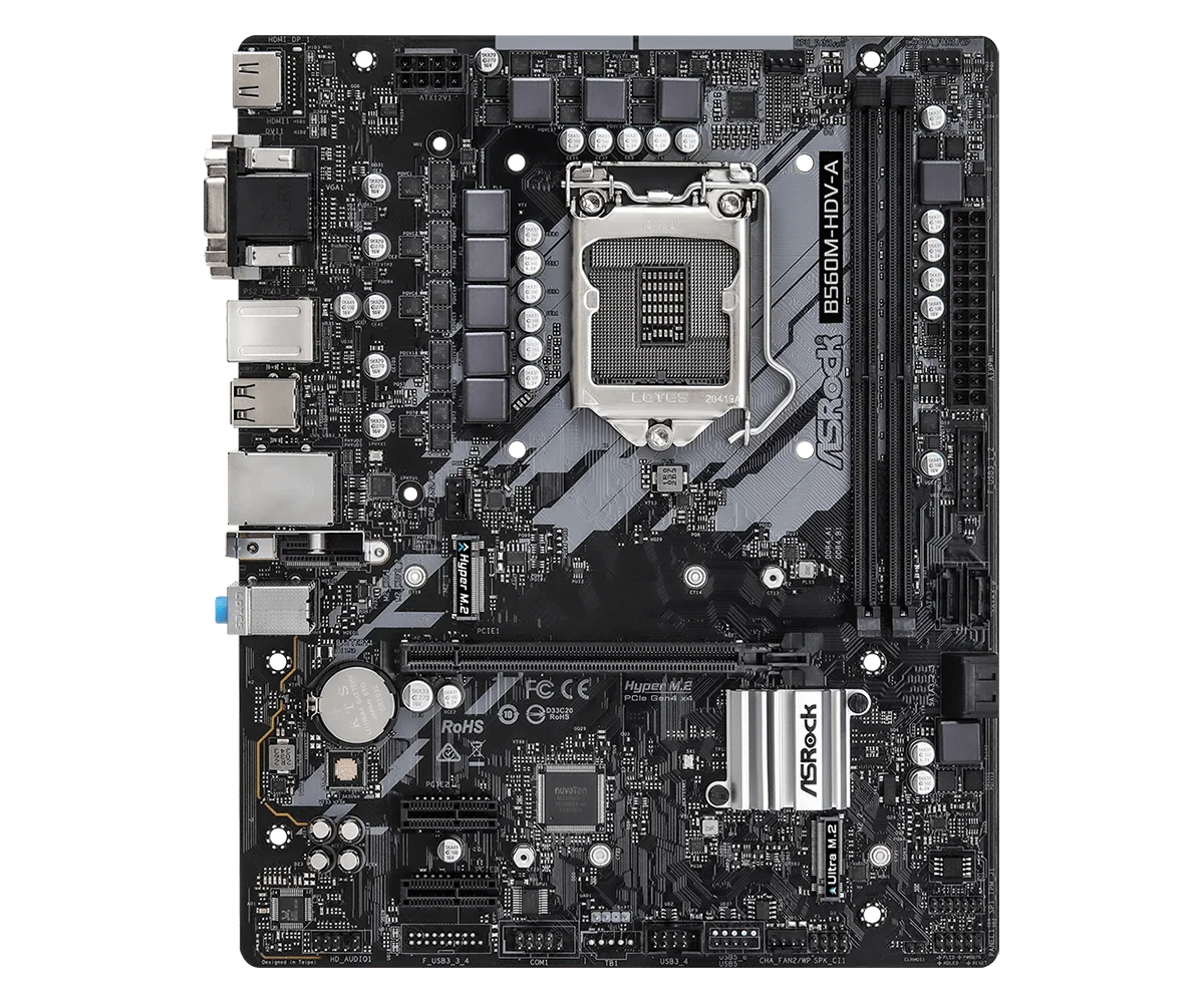 ASROCK B560M-HDV-A Motherboard LGA1200 M.2 Intel B560 2x DR4 64GB Support I5-11400F I9-10900 I5-10500 I9-10900 CPU