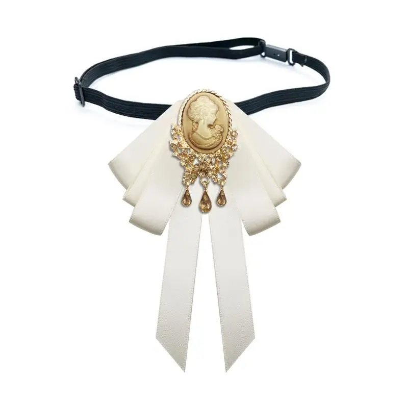 โบว์ไทแบบแข็ง ดีไซน์วินเทจสุดหรู โบว์ไทเก๋ไก๋ เครื่องประดับคอเสื้อสุดสง่างาม ปลอกคอแบบปรับได้ ถอดออกได้ อุปกรณ์เสริมสำหรับเสื้อเชิ้ต