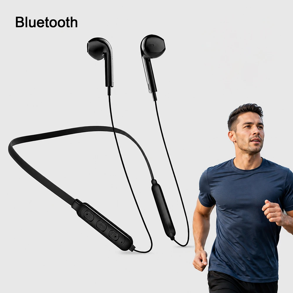 Sports Fitness Audio Accessory NeckHanging Bluetooth Headset HD Microphone For iPhone Xiaomi Huawei Phone Noise Reduction Sound