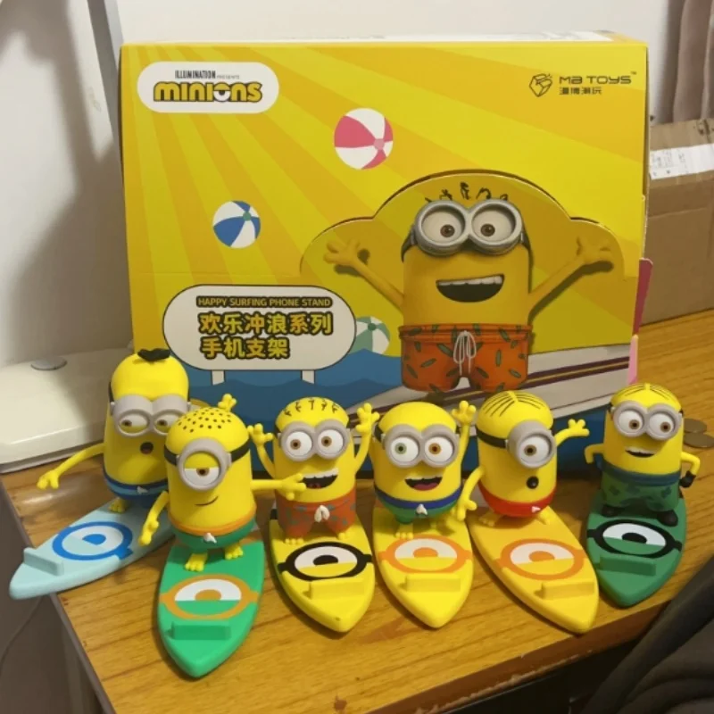 

Manbo Trendy Play Minions Surfing Series Mobile Phone Stand Blind Box Trendy Play Handmade Toy Doll Peripheral Holiday Gifts