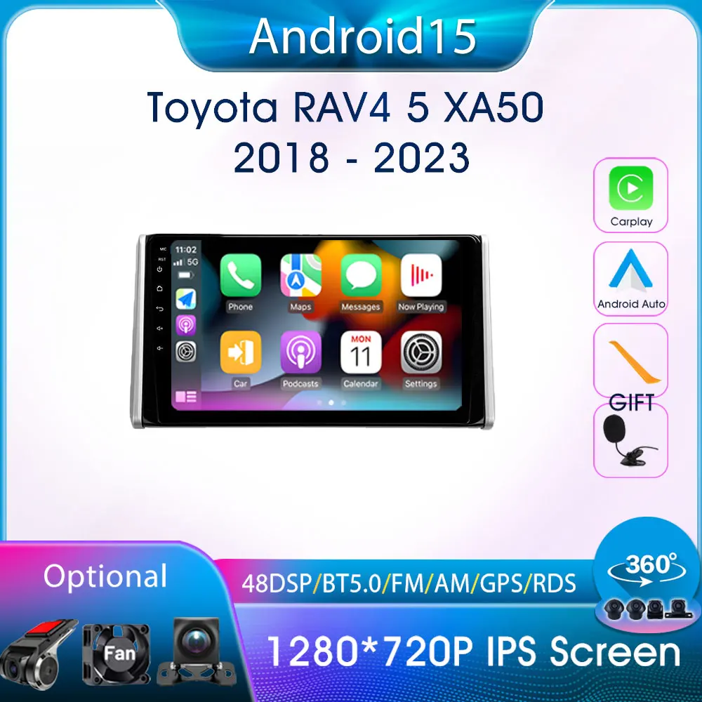 

2din HD IPS Screen Car Intelligent Systems for Toyota RAV4 5 XA50 2018-2023 Car Stereo Radio Carplay Android Auto Autoradio WIFI
