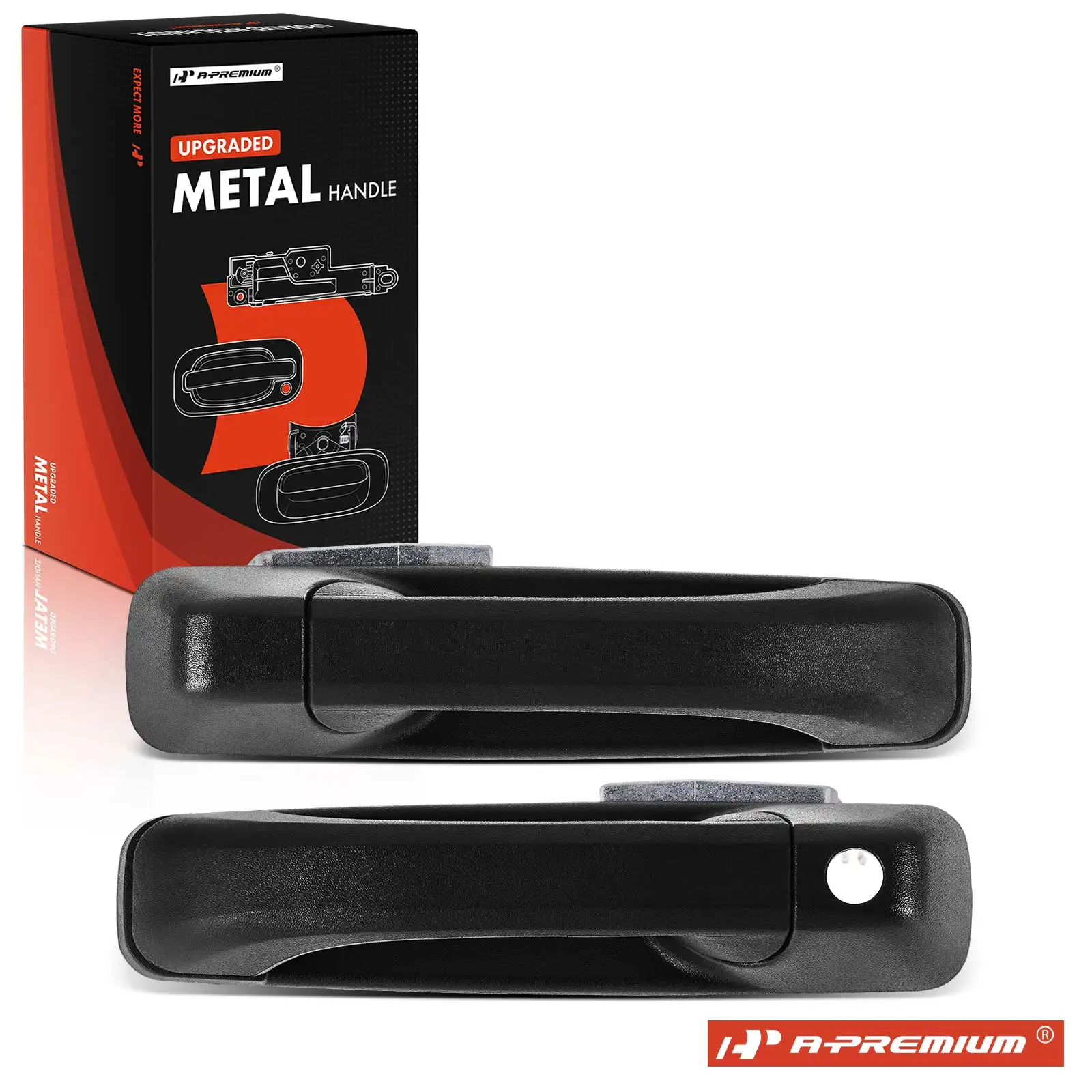 A-Premium 2Pcs Upgraded Metal Front Exterior Door Handle for Ram 1500 2500 3500 11-18 Dodge Ram 1500 09-10 Ram 2500 2010