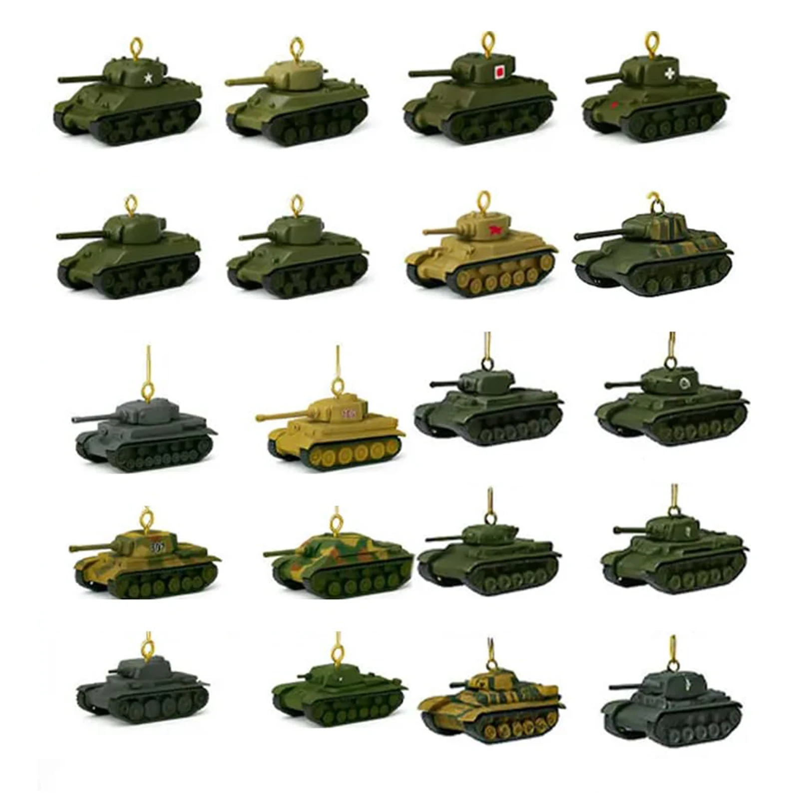WWII Tank Advent Calendar 2025 with 24 WWII Tank Ornaments 24 Days Christmas Countdown Calendar Surprise Gifts for Collectors