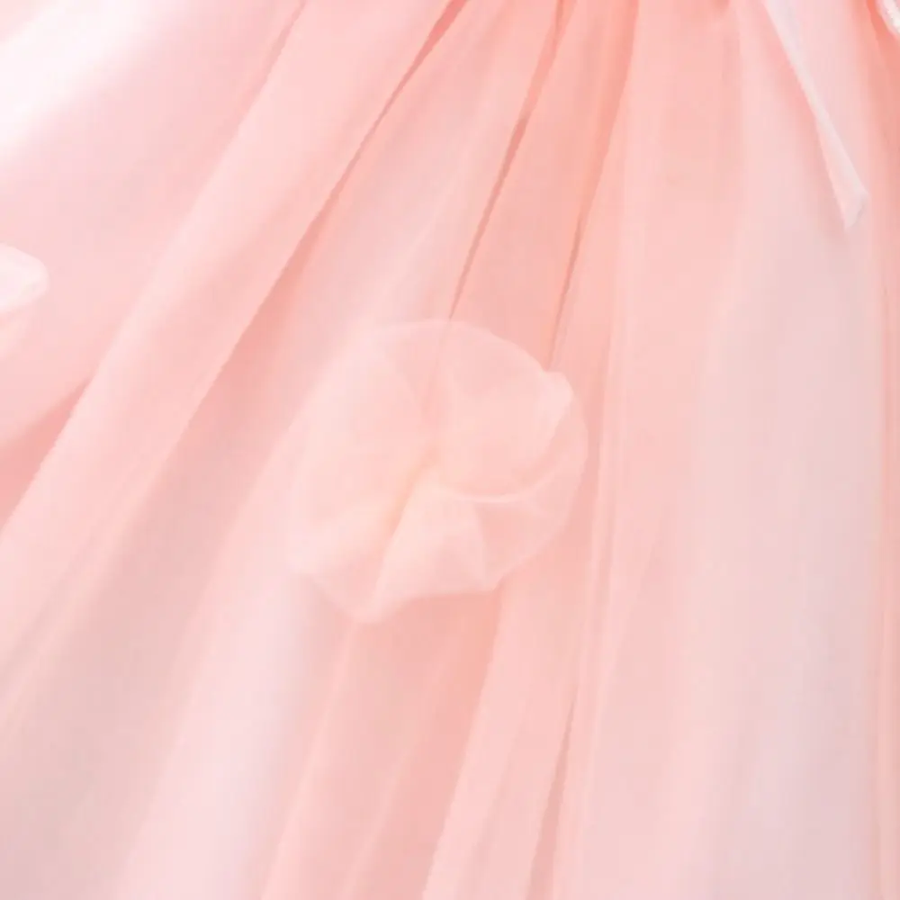 Vestido de princesa com cadarço para meninas, sem mangas, renda, vestido bolha, novo design, casual, asa de borboleta, pettiskirt