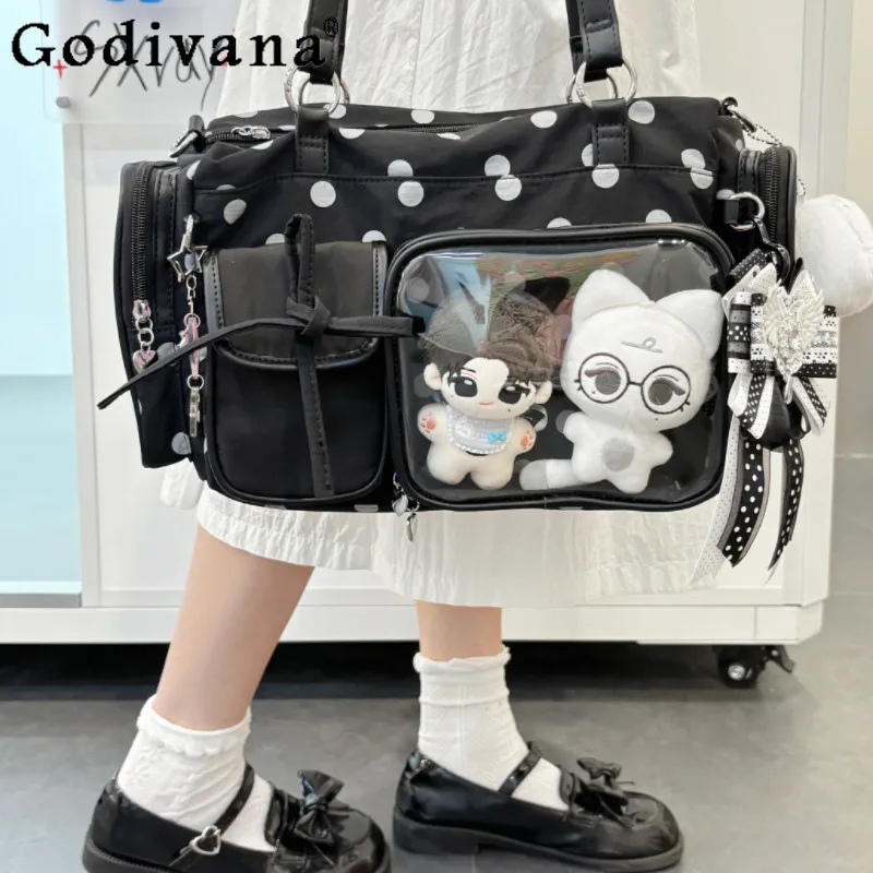 

Two-dimensional Japanese Original Sweet Lolita Itabag Cute Doll Feeling Baby Bags Large Capacity Polka Dot Shoulder Bag Women