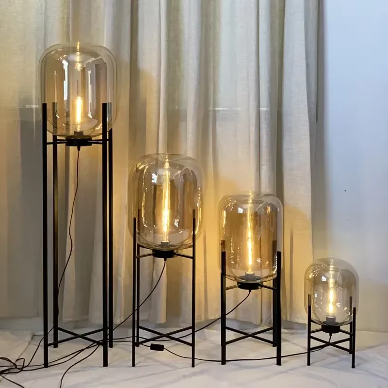Villa Bubble Oda Pulpo Glass Ball Floor light Smoke Gray Glass Standing Lamp for Bedroom study Living Room Reading Floor Lamp